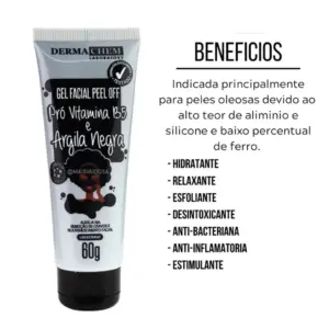 Gel Facial Peel Off Dermachen Pró Vit B5 e Argila Negra - Image 4